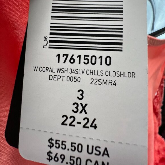 Torrid Coral Challis Cold-Shoulder Top – Size 3 (22/24) – NWT - Picture 6 of 9